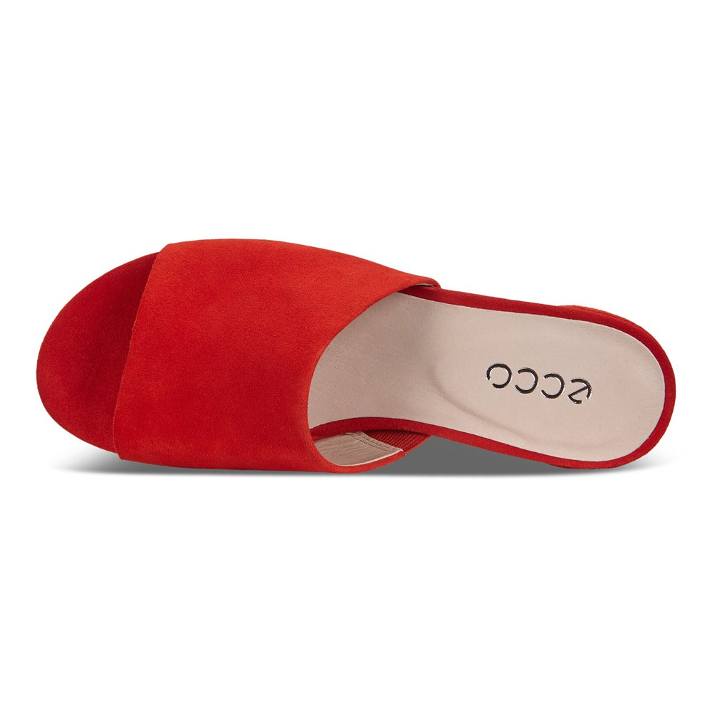 ECCO Womens Slides Red - Flat Sandals Ii - UBQ-320689